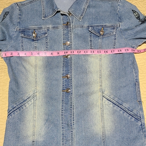 Vintage Kaity floral denim jacket size L - Picture 10 of 11